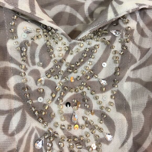 INC International Concepts Embellished Sheer Nylon Tunic Top Size Medium - Picture 6 of 7